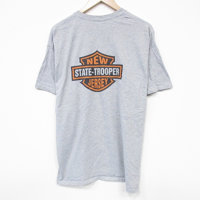 XL★古着 半袖 Tシャツ メンズ NEW 大きいサイズ クルーネック グレー 霜降り 25aug19 中古