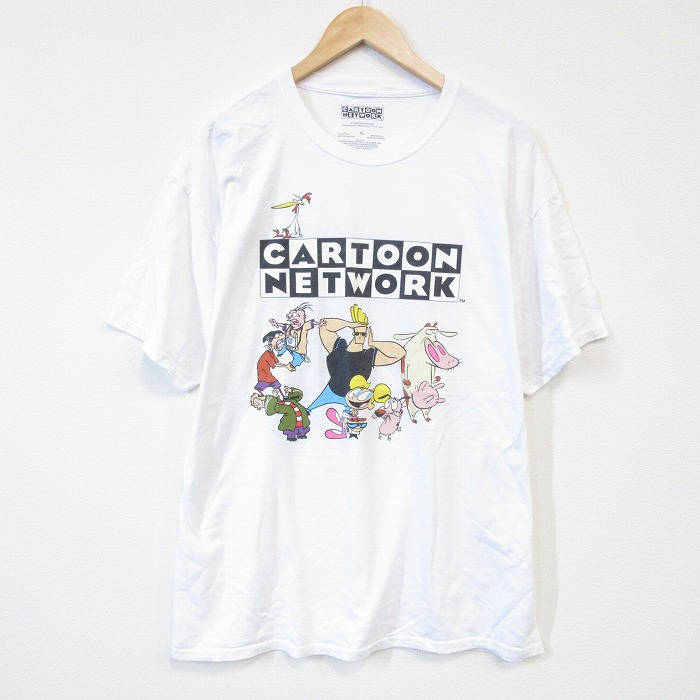 XL★古着 半袖 Tシャツ メンズ アニメ カートゥーンネットワーク コットン クルーネック 白 ホワイト 25aug20 中古