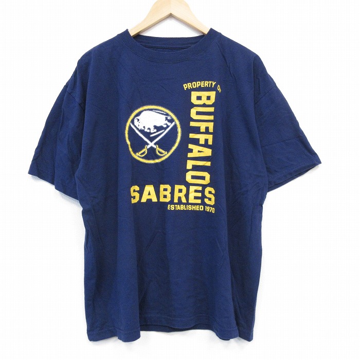 NHL バッファローセイバーズ 半袖Tシャツ アイスホッケー ネイビー XL | 古着