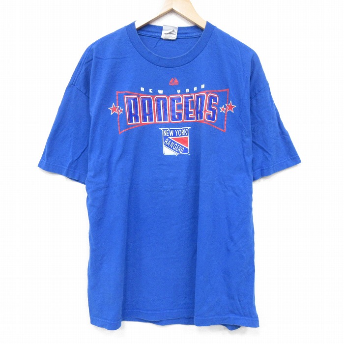 マジェスティック 半袖Tシャツ ニューヨークレンジャース ブルー XL | 古着
