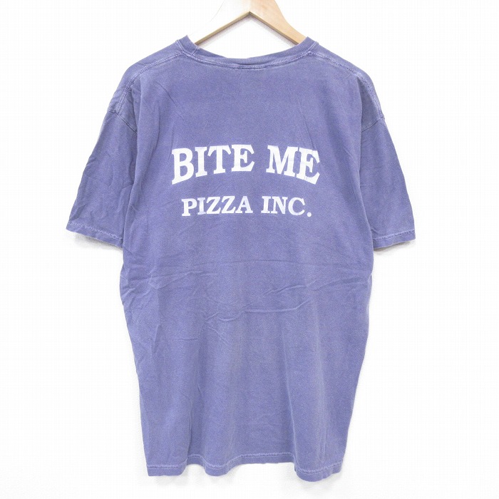 XL★古着 半袖 Tシャツ メンズ 大きいサイズ コットン クルーネック 薄紫 パープル 25aug21 中古