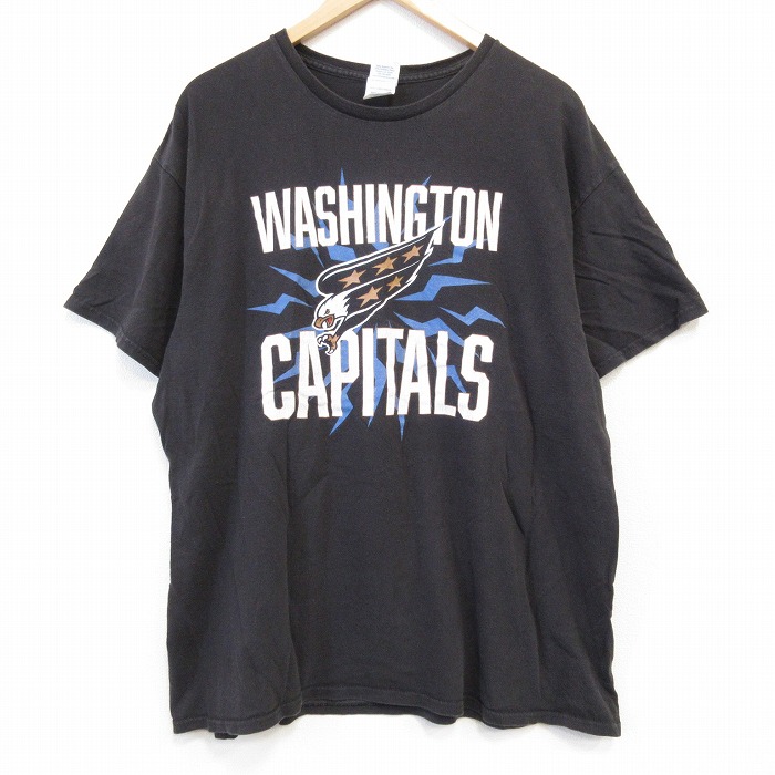NHL ワシントンキャピタルズ 半袖Tシャツ アイスホッケー ブラック XL | 古着