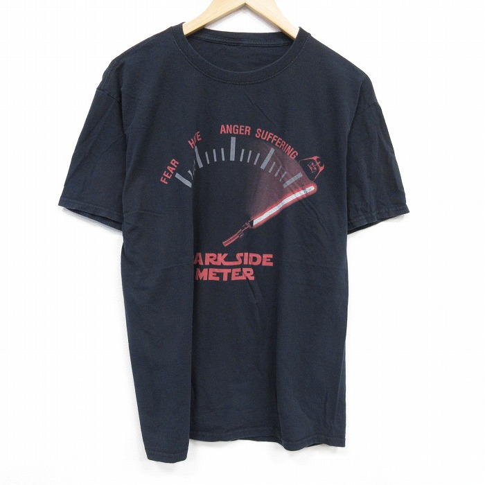 L★古着 半袖 Tシャツ メンズ スターウォーズ STAR WARS ダースベイダー クルーネック 黒 ブラック 25aug22 中古