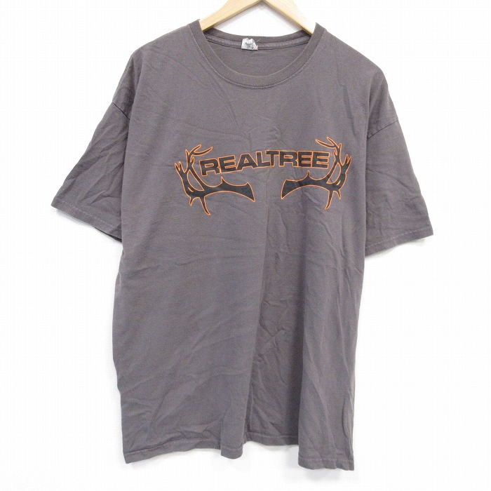 リアルツリー 半袖Tシャツ ブラウン XL | 古着