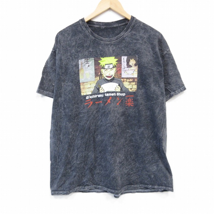 半袖Tシャツ ナルト疾風伝ラーメン一楽 グレー XL | 古着