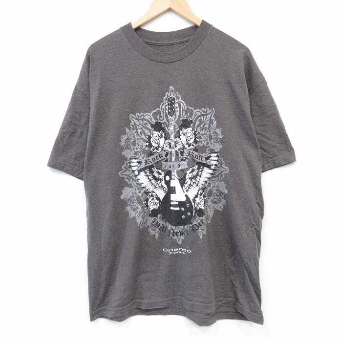 フロリダ 半袖Tシャツ 霜降り ブラウン XL | 古着