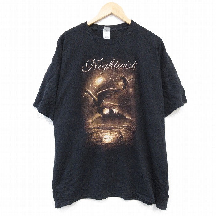 半袖Tシャツ ナイトウィッシュプリント ブラック XL | 古着