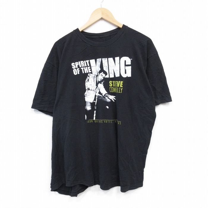XL★古着 半袖 Tシャツ メンズ STEVE CONNOLLY 大きいサイズ クルーネック 黒 ブラック 25aug22 中古