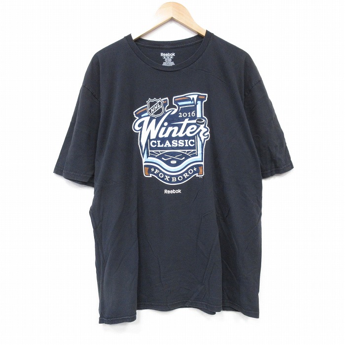 リーボック 半袖Tシャツ NHLウィンタークラシック ブラック XL | 古着