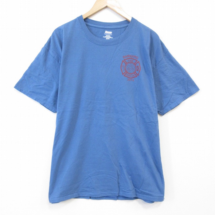 XL★古着 ヘインズ Hanes 半袖 Tシャツ メンズ BARNARD コットン クルーネック 薄紺 ネイビー 25aug26 中古