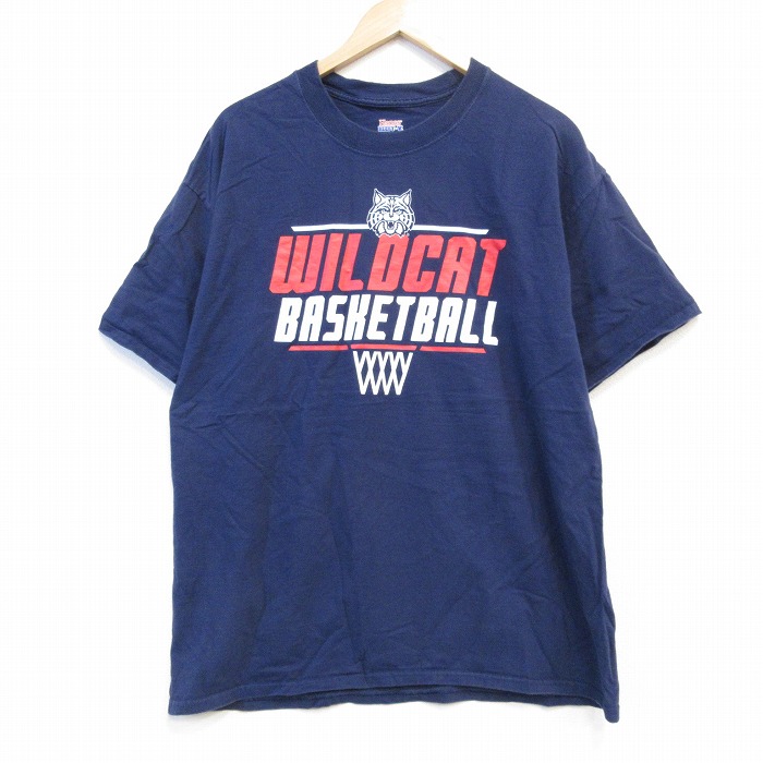 ヘインズ 半袖Tシャツ バスケットボール ネイビー XL | 古着