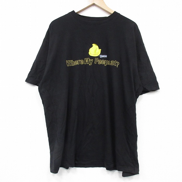 【50%OFF】XL★古着 半袖 Tシャツ メンズ メッセージ 大きいサイズ コットン クルーネック 黒 ブラック 25aug27 中古
