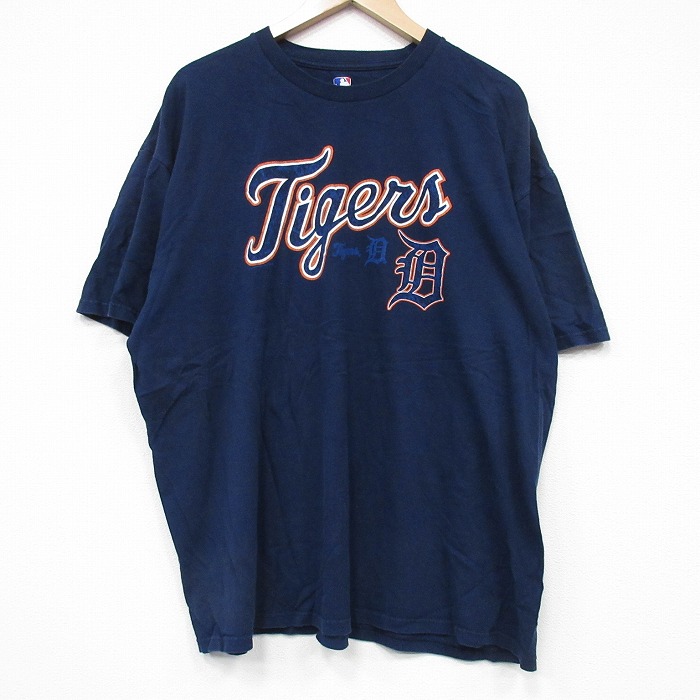 MLB デトロイトタイガース 半袖Tシャツ ネイビー XL | 古着