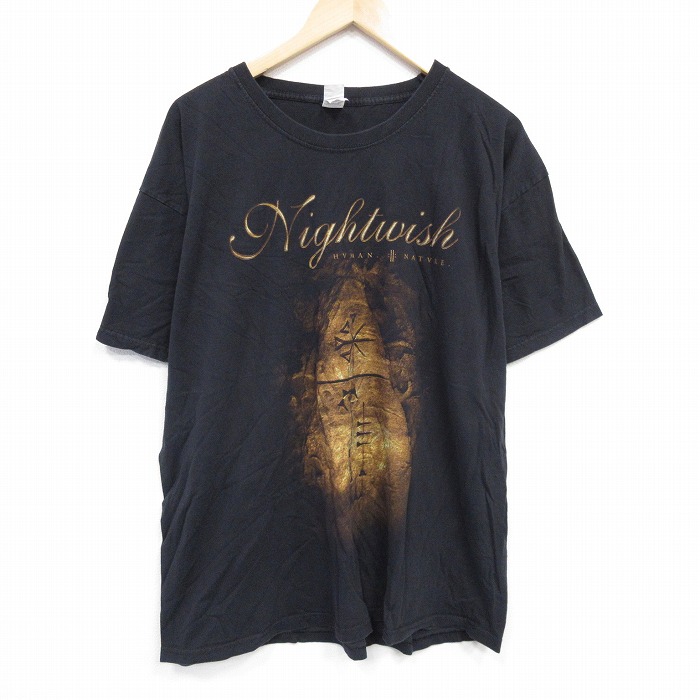 XL★古着 フルーツオブザルーム 半袖 ロック バンド Tシャツ メンズ ナイトウィッシュ 大きいサイズ コットン クルーネック 黒 ブラック 25aug28 中古