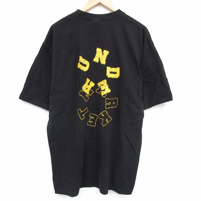 XL★古着 半袖 Tシャツ メンズ UNDER 大きいサイズ コットン クルーネック 黒 ブラック 25aug28 中古