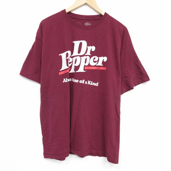 XL★古着 半袖 Tシャツ メンズ ドクターペッパー 大きいサイズ コットン クルーネック エンジ 25aug29 中古