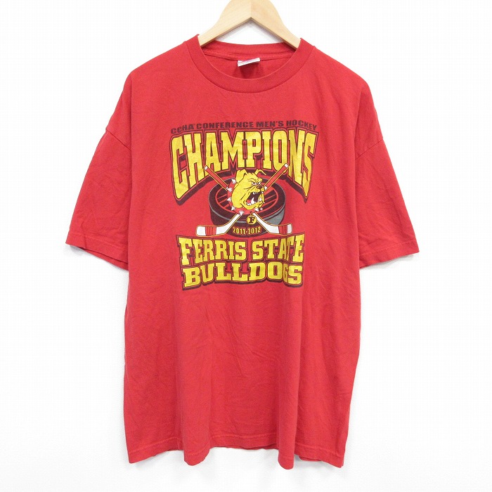 アイスホッケー 半袖Tシャツ レッド XL | 古着
