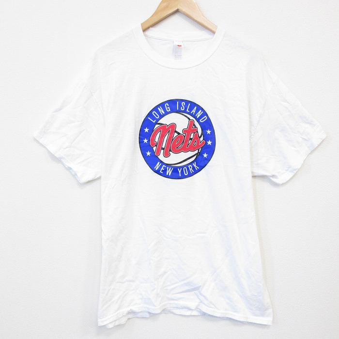XL★古着 ヘインズ Hanes 半袖 Tシャツ メンズ ロングアイランド コットン クルーネック 白 ホワイト 25aug30 中古