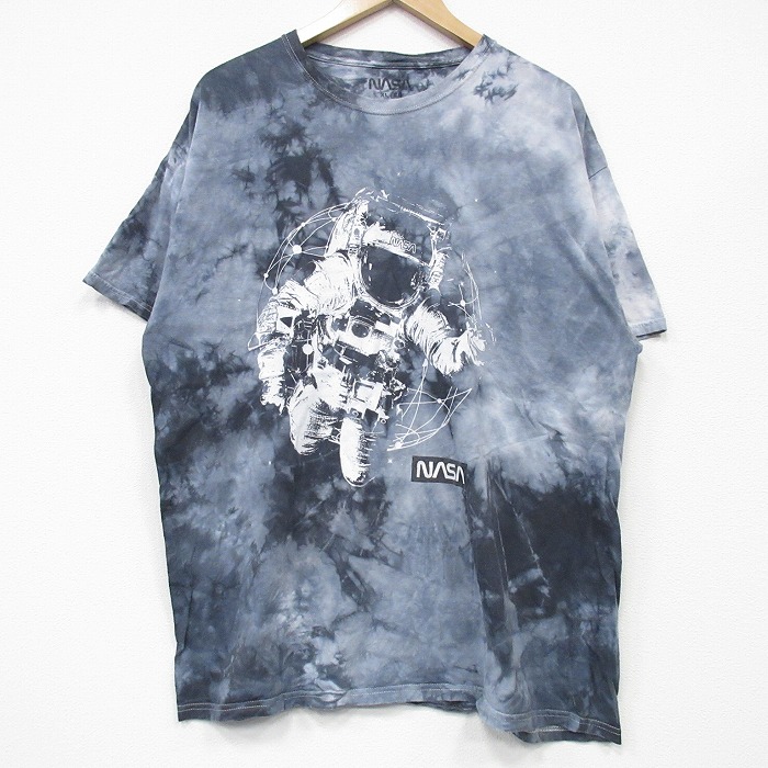 XL★古着 半袖 Tシャツ メンズ NASA 宇宙飛行士 コットン クルーネック グレー他 タイダイ 25sep03 中古