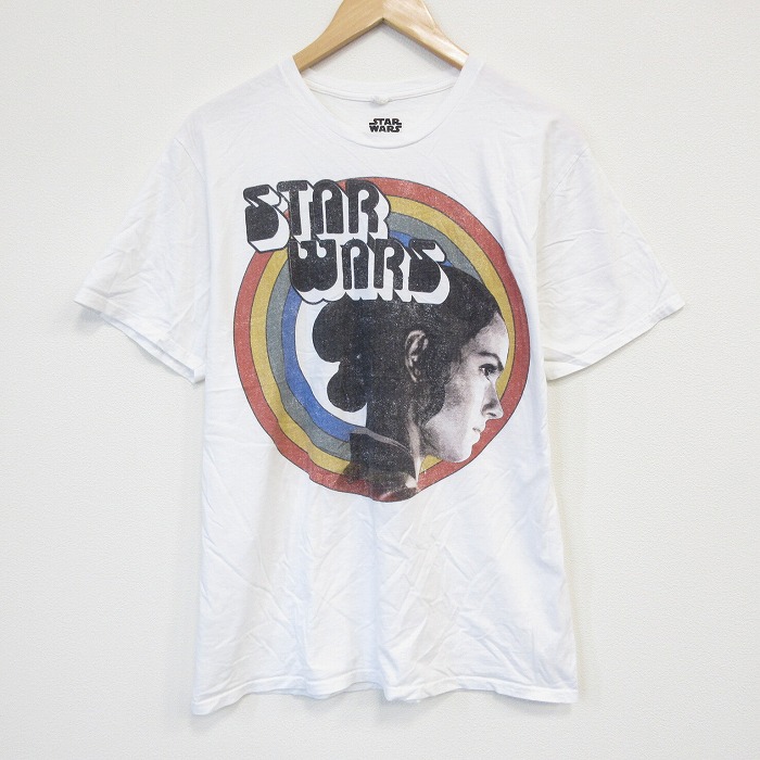 L★古着 半袖 Tシャツ メンズ スターウォーズ STAR WARS クルーネック 白 ホワイト 25sep05 中古