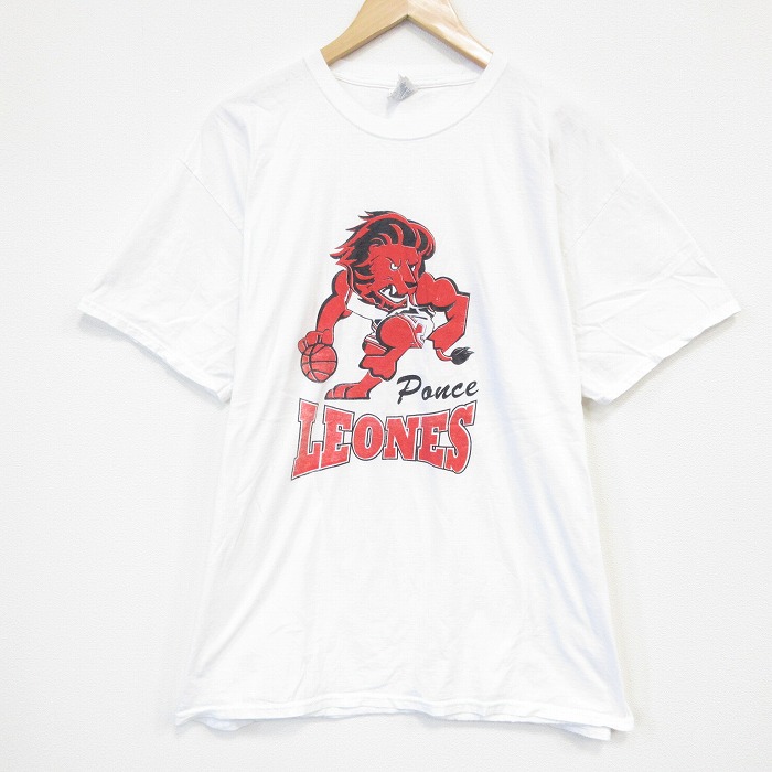 半袖Tシャツ LEONESプリント ホワイト XL | 古着