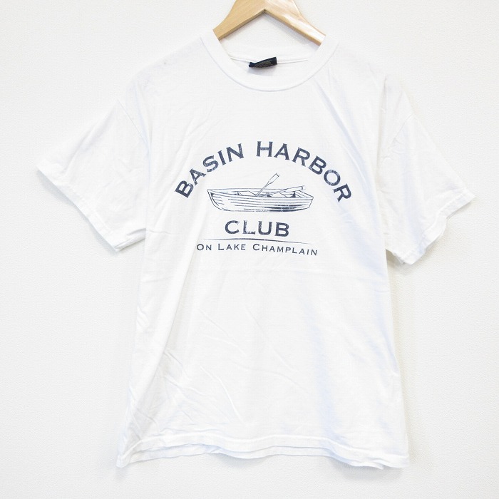 L★古着 MVスポーツ 半袖 Tシャツ メンズ カヌー コットン クルーネック 白 ホワイト 25sep05 中古