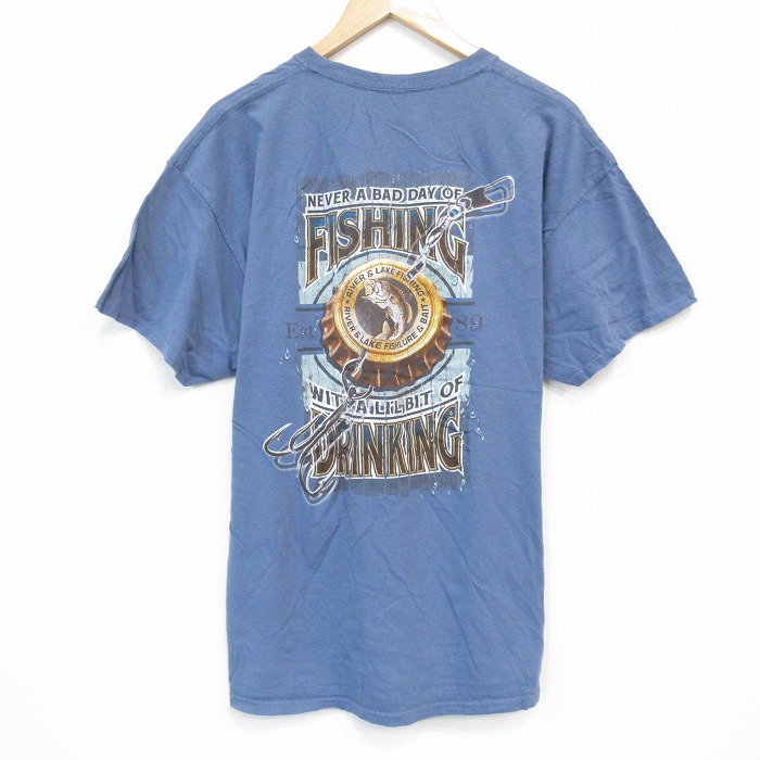 【50%OFF】半袖Tシャツ フィッシング ネイビー XL | 古着