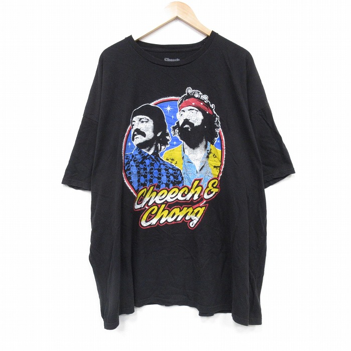XL★古着 半袖 Tシャツ メンズ チーチアンドチョン 大きいサイズ コットン クルーネック 黒 ブラック 【spe】 25sep20 中古