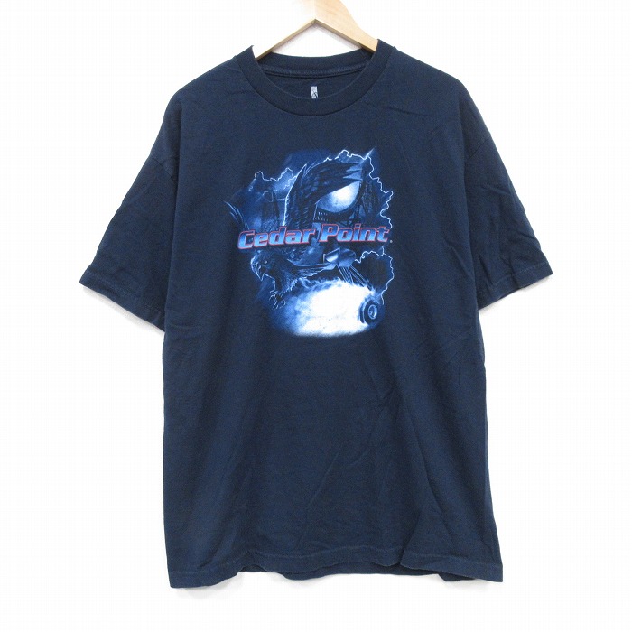Cedar Point 半袖Tシャツ ネイビー XL | 古着