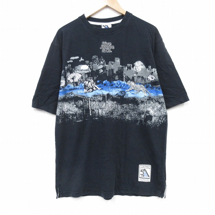 【50%OFF】半袖Tシャツ 5ive Jungle街 ブラック XL | 古着