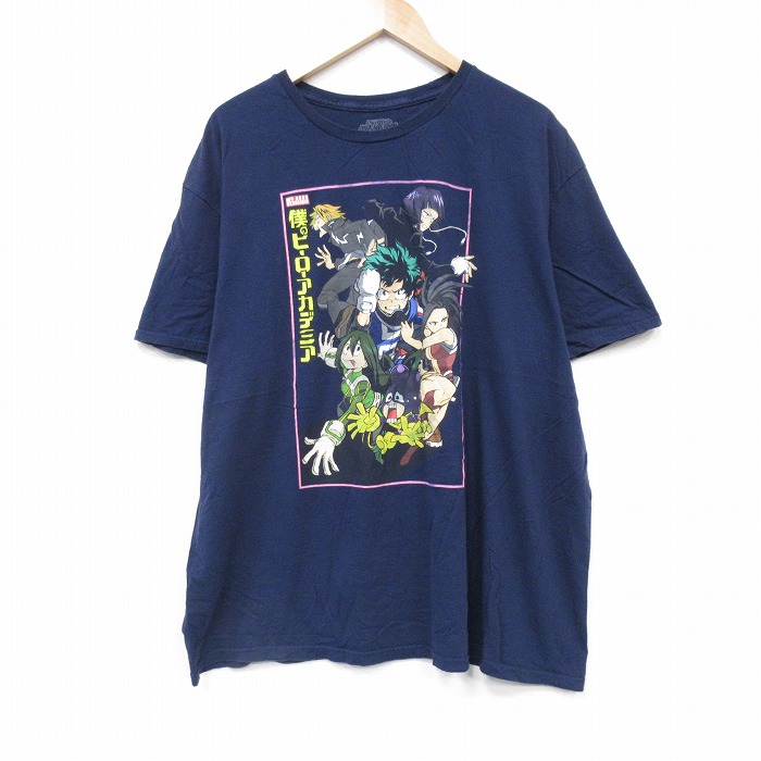 【50%OFF】半袖Tシャツ 僕のヒーローアカデミア ネイビー XL | 古着