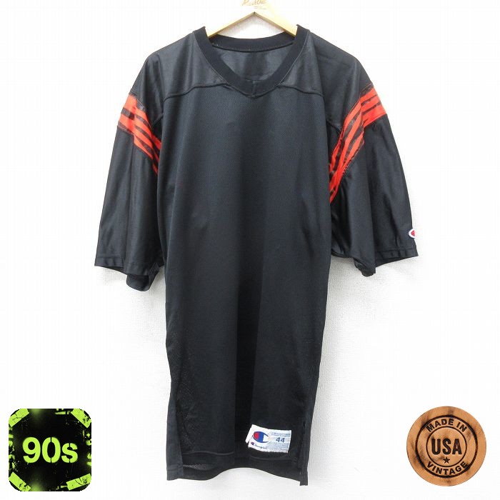 【50%OFF】チャンピオン 90s 半袖Tシャツ フットボール ブラック メンズL相当 | 古着