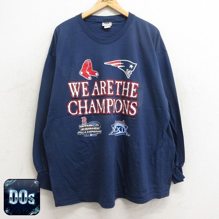 【50%OFF】リー 00s 長袖Tシャツ NFLニューイングランドペイトリオッツ ネイビー メンズXL相当 | 古着