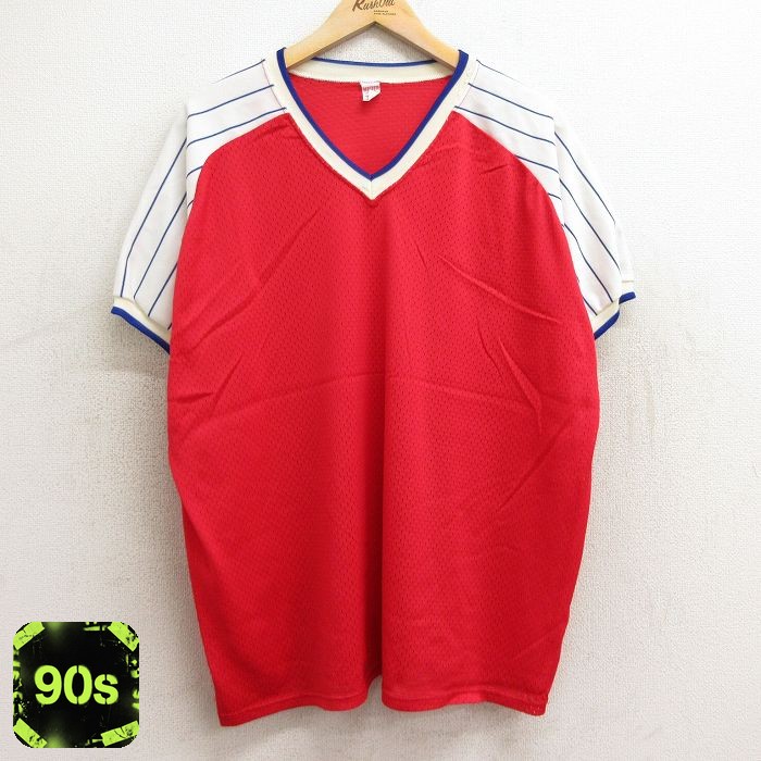 90s 半袖Tシャツ ラグラン レッド XL | 古着