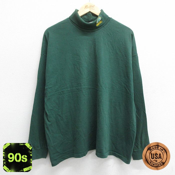 【50%OFF】90s 長袖Tシャツ グリーンベイパッカーズ グリーン XL | 古着