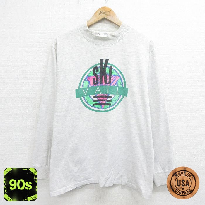 SDI 90s 長袖Tシャツ スキー グレー L | 古着