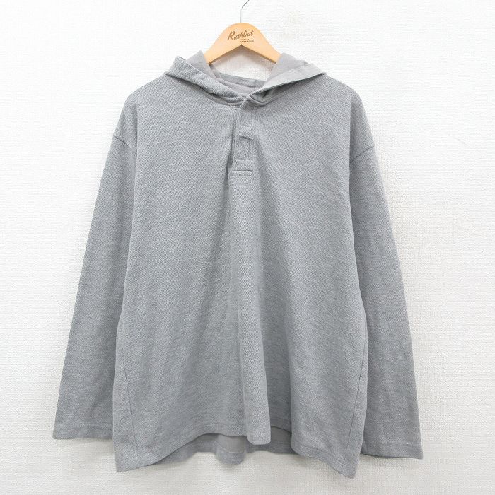 XL★古着 セントジョンズベイ 長袖 ビンテージ Tシャツ パーカー メンズ 00年代 00s 無地 大きいサイズ グレー 霜降り 24nov11 中古