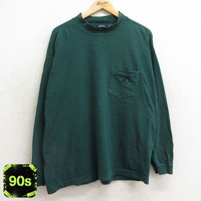 【50%OFF】ドッカーズ 90s 長袖Tシャツ ワンポイントロゴ グリーン メンズXL相当 | 古着