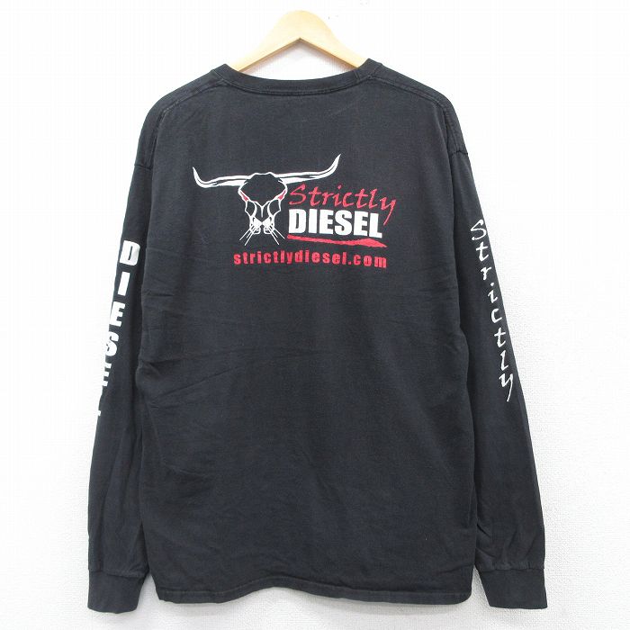 XL★古着 長袖 Tシャツ メンズ DIESEL 黒 ブラック 25feb28 中古