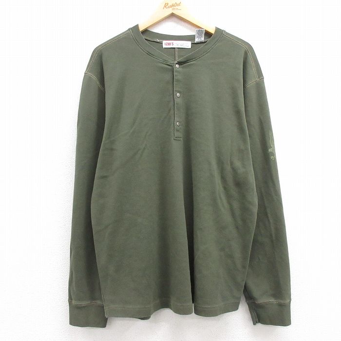 XL★古着 リーバイス Levis 長袖 Tシャツ メンズ ワシ 大きいサイズ コットン 緑 グリーン 25mar07 中古