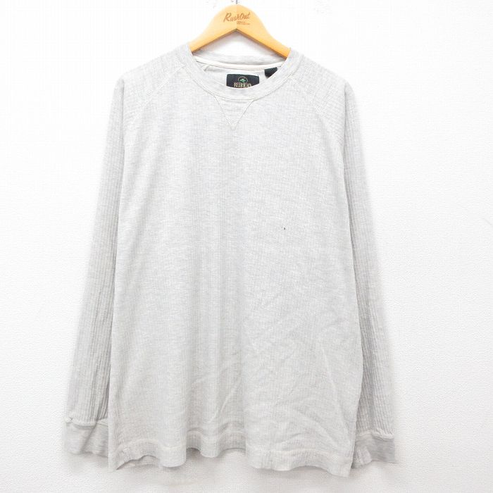 XL★古着 レッドヘッド 長袖 ビンテージ Tシャツ メンズ 00年代 00s 無地 ラグラン 大きいサイズ コットン クルーネック 薄グレー 25mar13 中古