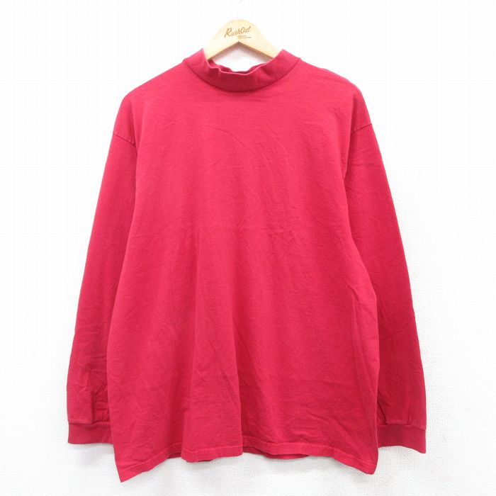【50%OFF】ベーシックエディションズ 00s 長袖Tシャツ モックネック レッド XL | 古着