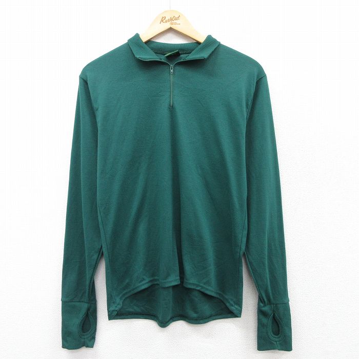 カベラス 90s 長袖ハーフジップトップス グリーン M | 古着