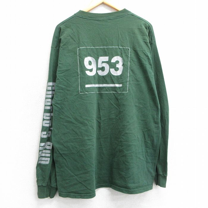 XL★古着 TULTEX 長袖 ビンテージ Tシャツ メンズ 90年代 90s 953 国旗 コットン クルーネック 緑 グリーン 【spe】 25mar29 中古