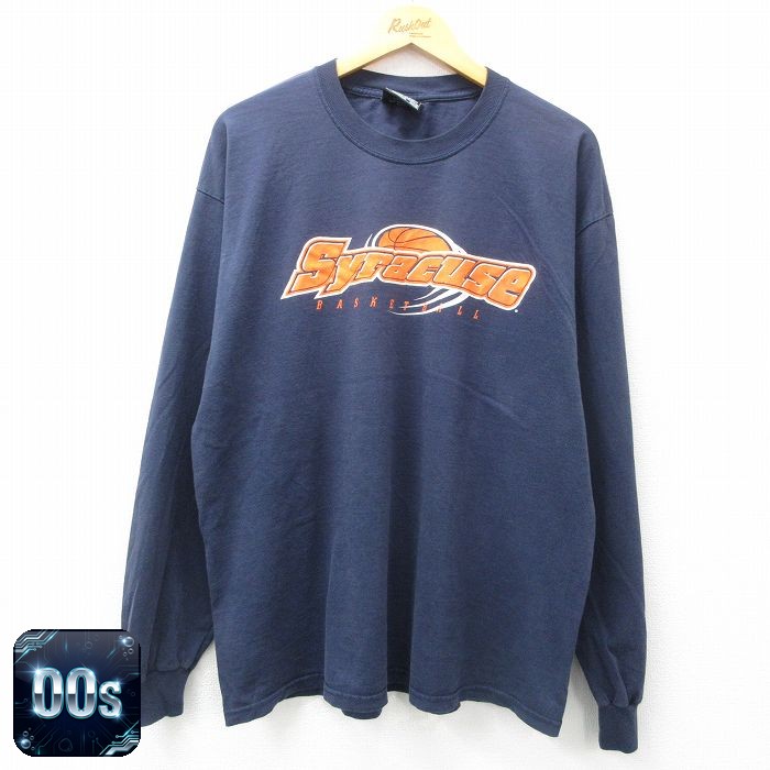 STEVE&BARRYS 00s 長袖Tシャツ シラキュース ネイビー XL | 古着