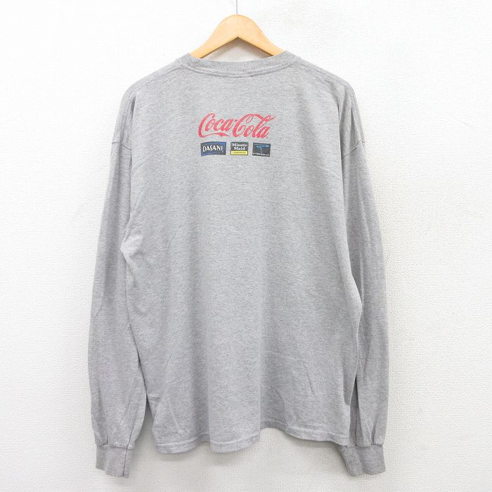 XL★古着 長袖 ビンテージ Tシャツ メンズ 00年代 00s NCAA コカコーラ 企業広告 大きいサイズ クルーネック グレー 霜降り 25apr17 中古