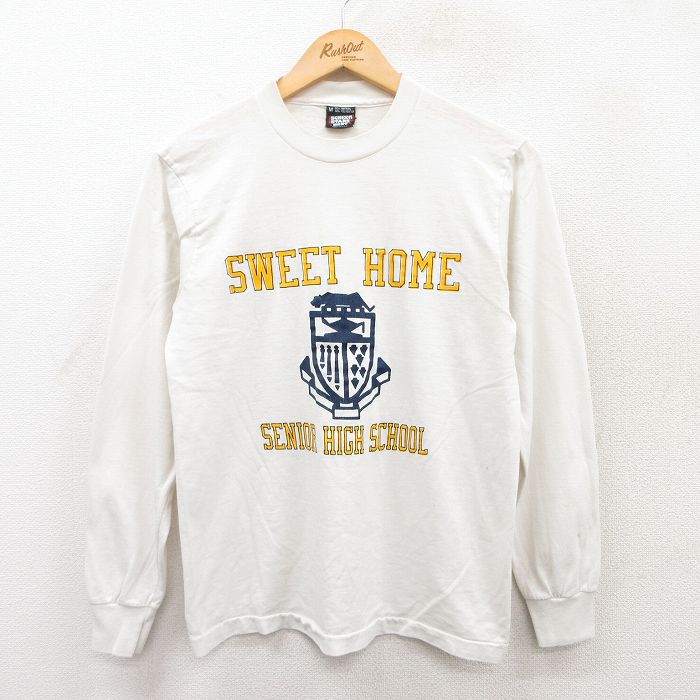 S★古着 スクリーンスターズ 長袖 ビンテージ Tシャツ メンズ 80年代 80s SWEET HOME クルーネック USA製 白 ホワイト 25apr17 中古