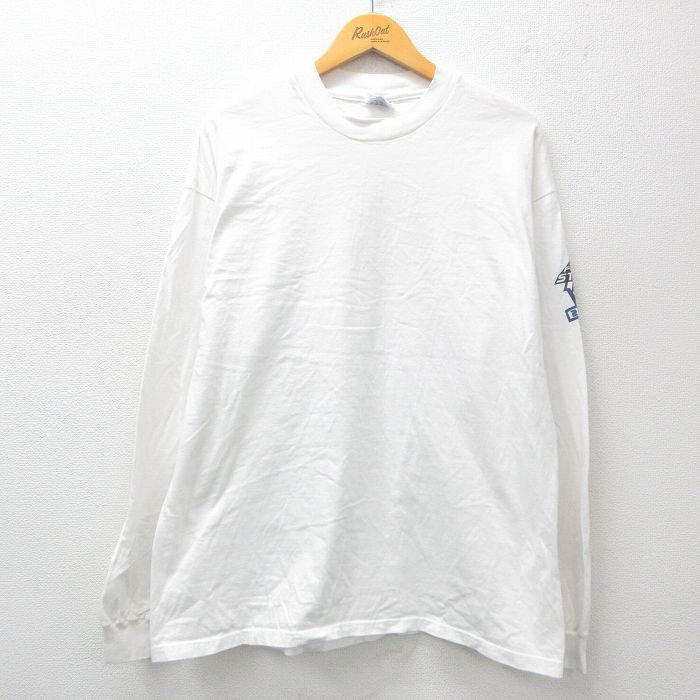 ヘインズ 00s 長袖Tシャツ FIRST STRIKE ホワイト XL | 古着