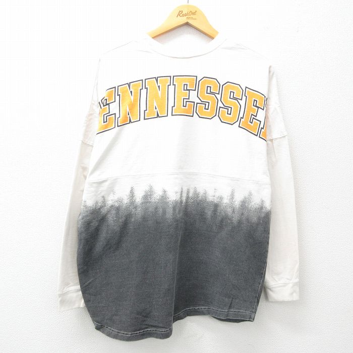 【50%OFF】XL★古着 長袖 ビンテージ Tシャツ メンズ 00年代 00s テネシー 大きいサイズ コットン クルーネック 白他 ホワイト 25apr19 中古