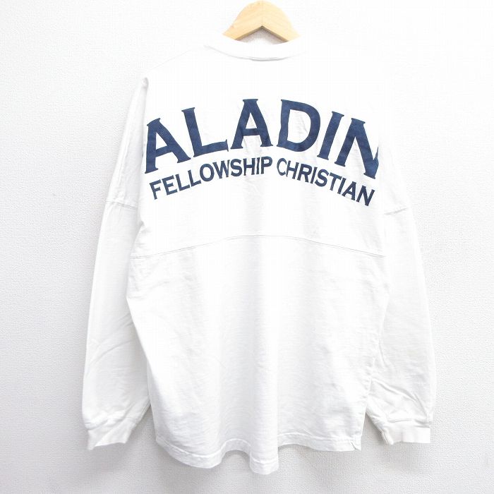 XL★古着 SPIRIT 長袖 ビンテージ Tシャツ メンズ 90年代 90s PALADINS 大きいサイズ コットン クルーネック USA製 白 ホワイト 25apr23 中古